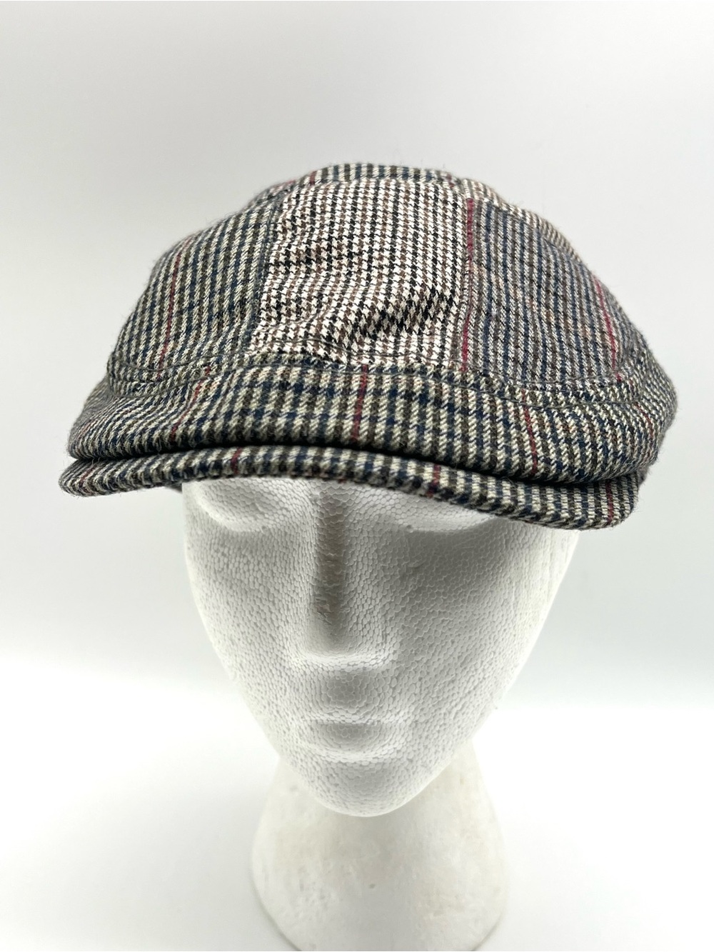 Original Penguin Munsingwear Plaid Houndstooth Flat Cap Newsboy Driving Hat S/M